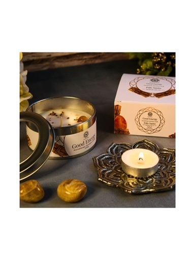 [7434642484400] Bougie Litho Green Tree Energie Positive - Palo Santo - 70 grs