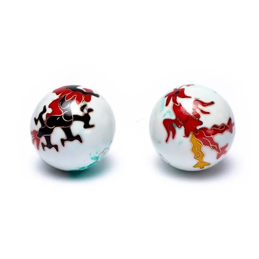 [8718969178112] Boules de santé Qi Gong Phénix et dragon | 4 cm