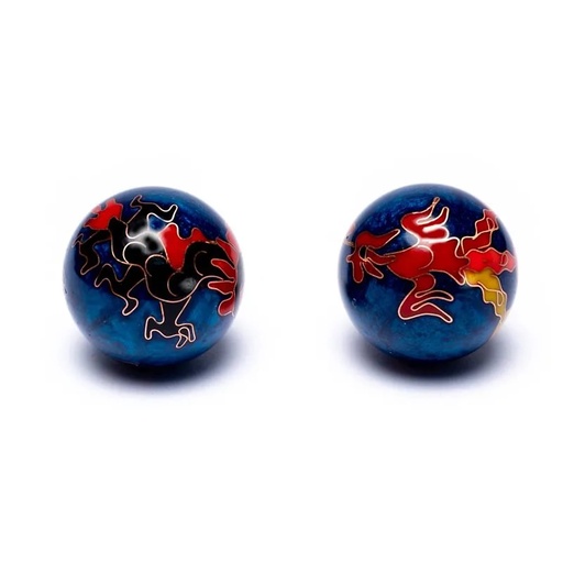 [8718969178129] Boules de santé Qi Gong Phénix dragon bleu | 3.5 cm