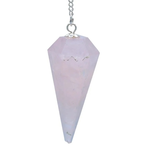 [8718969178532] Pendule Quartz rose pointe à facettes | 3.5 cm