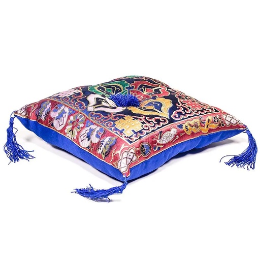 [8718969179393] Coussin bleu double Dorge pour bol tibétain | 20x20 cm