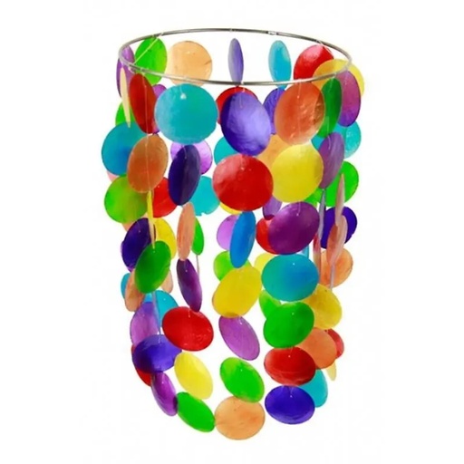 [8718969179423] Carillon à vent multicolore  Capiz grand | 35 cm