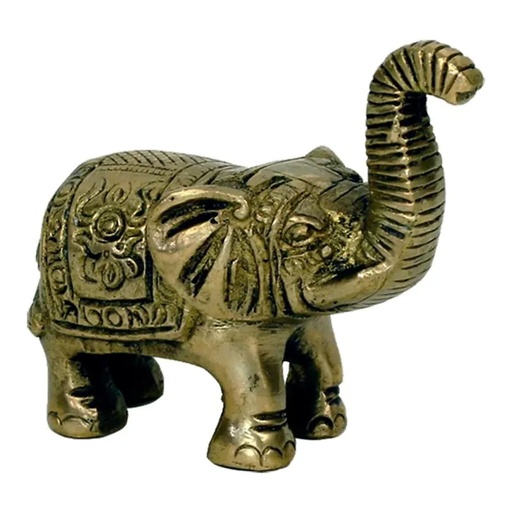 [8718969179942] Mini statuette Eléphant laiton | 185 g; 7x7.5 cm