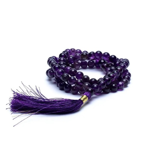 [8719075390252] Mala Améthyste qualité AA 108 perles + sachet | 0.6 cm