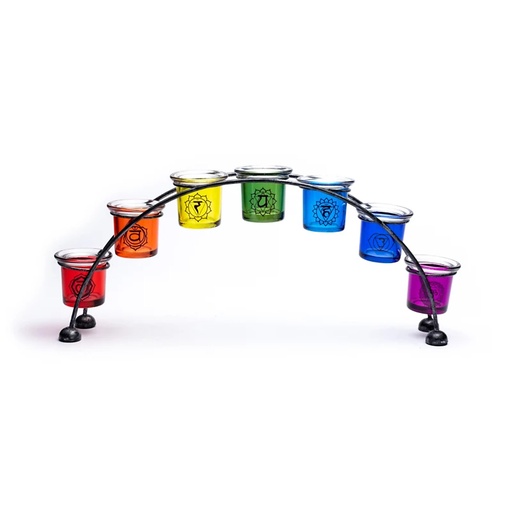 [8719075391426] Bougeoirs Chakra à structure | 46x19 cm