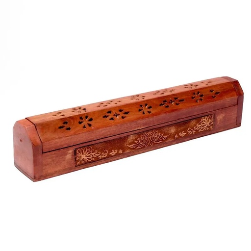 [8719075391617] Porte bâtons d'encens avec réceptacle Lotus | 31x5.5x6 cm
