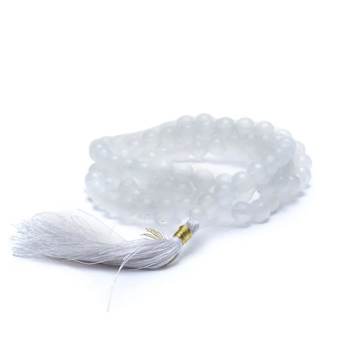 [8719075395554] Mala Agathe blanche 108 perles qualité AA | 0.8 cm