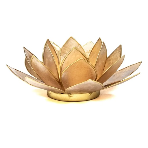 [8719172831016] Eclairage Lotus beige/fumé bors or | 13.5 cm