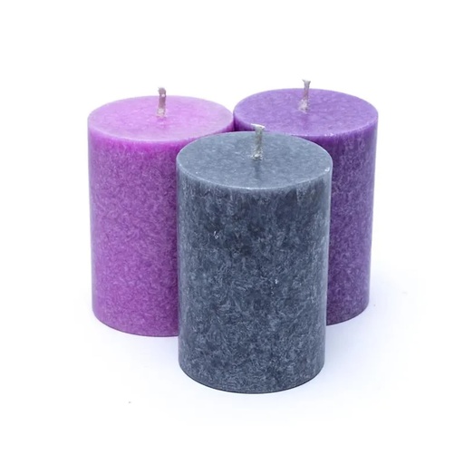 [8719172831153] Bougies de stéarine 3 x MINDFULNESS | 8x5.5 cm