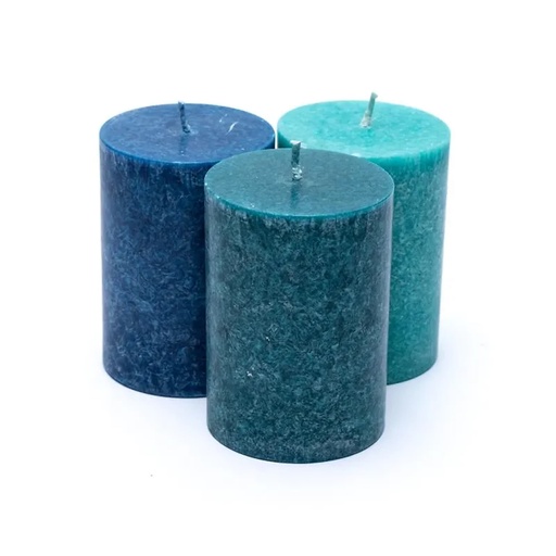 [8719172831177] Bougies de stéarine 3 x OCEAN | 8x5.5 cm