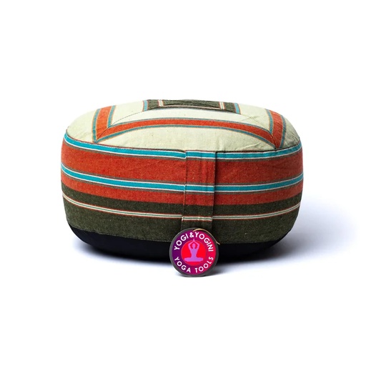[8719172831658] Coussin de méditation vert/vert foncé | 33x17 cm