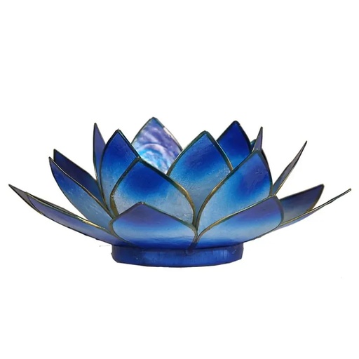 [8719172831917] Bougeoir Lotus bleu | 13.5 cm