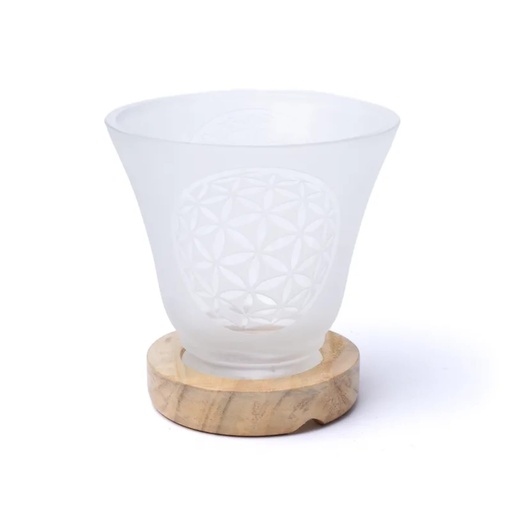 [8719172832556] Lampe gemme fleur de vie avec câble et LED | 12x12cm