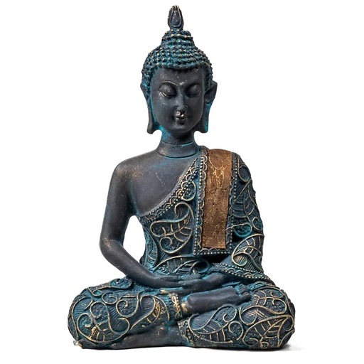 [8719172833621] Bouddha en méditation finitions antiques | 170 g; 9x5x14 cm