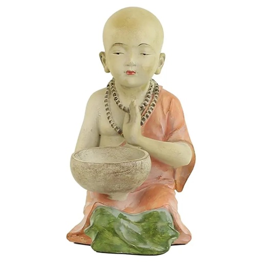 [8719172833799] Statue de moine mendiant avec bougeoir | 1486 g; 22x19x34 cm
