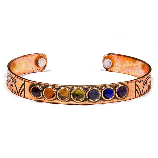 [8719172834093] Bracelet couleur chakra cuivre magnétique | ±6.5cm