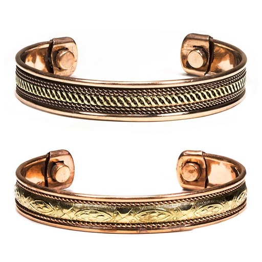[8719172834109] Bracelet cuivre magnétique -  2 pièces | ±7.5 cm