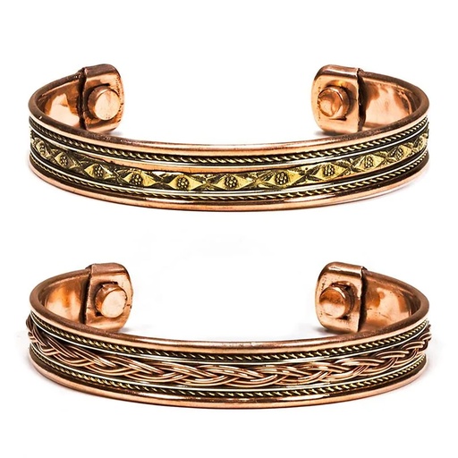 [8719172834116] Bracelet cuivre magnétique -  2 pièces | ±7cm
