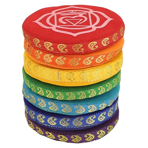 [8719172834284] Coussins pour bols chantants SET 7 chakra | 9.5 cm