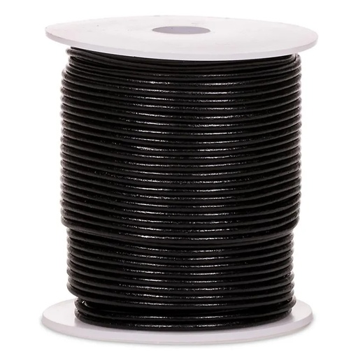[8719172835076] Cordon de cuir noir 50 mètres | 0,2 cm