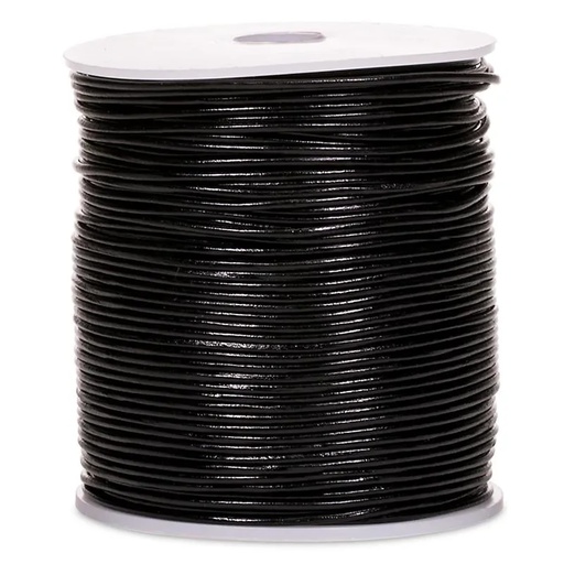 [8719172835083] Cordon de cuir noir 100 mètres | 0,15 cm