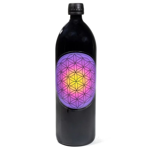 [8719172835120] Bouteille Verre Violet Miron fleur de Vie violette -- 1000 m