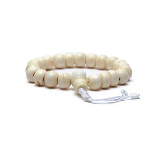 [8719172835236] Mala en os blanc 21 grains ajustable | 1 cm