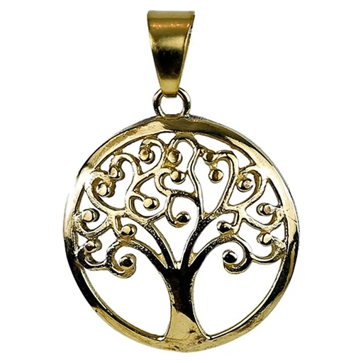 [8719172835243] Pendentif Arbre de la Vie Laiton doré | 3 cm