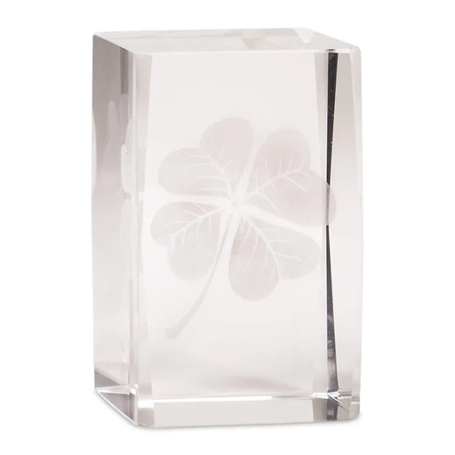 [8719172835564] Bloc Cristal Hologramme trèfle quatre feuilles qualité AA