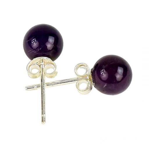[8719172835731] Boucles d’oreille Améthyste clou argent 925 | 0.6 cm