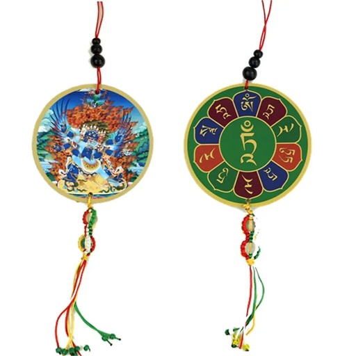 [8719172836875] Pendentif voiture fenêtre - Vajra Kilaya & dorje | 8x36 cm