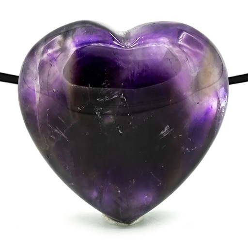 [8719172837513] Pendentif en forme de coeur en Améthyste foré | 2.0 cm