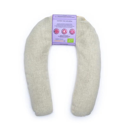 [8719172838312] Coussin pour le cou Lavande Bio Naturel | ±25x20x3cm;  ±440g