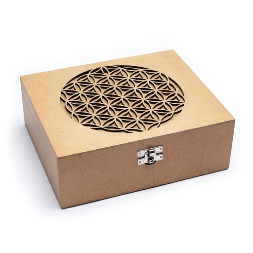 [8719172838411] Boîte à thé - Fleur de Vie | 22x18x8 cm