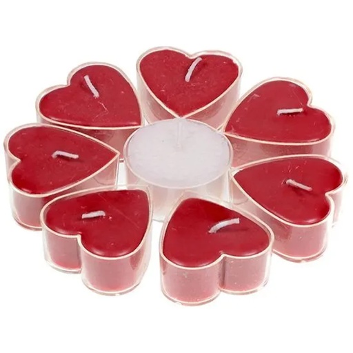 [8719172838770] Bougie coeur stéarine Rose | 4x2 cm