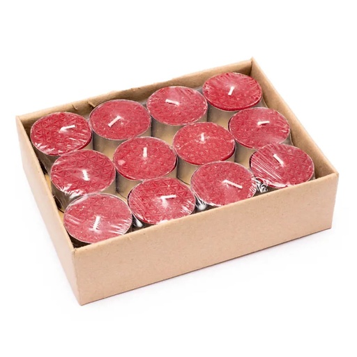 [8719172838824] 24 bougies chauffe plat de stéarine Rose | 4x2 cm