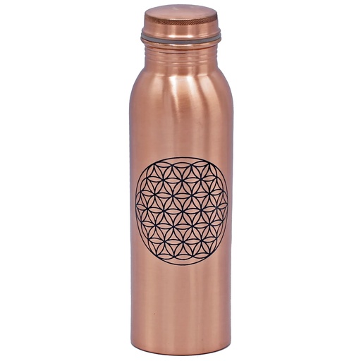 [8719172838879] Bouteille en cuivre Fleur de Vie imprimée | 750 ml