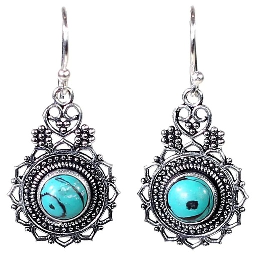 [8719172839043] Boucles d'oreilles Bohémiennes laiton couleur argent | 3 cm