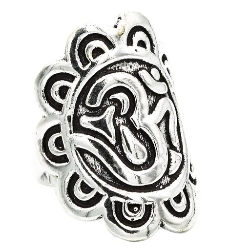 [8719172839098] Anneau OM laiton couleur argent | 2.5cm