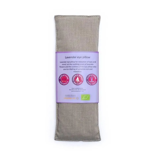 [8719497610556] Coussin pour les yeux Lavande Bio taupe | 140 g; 22x8 cm