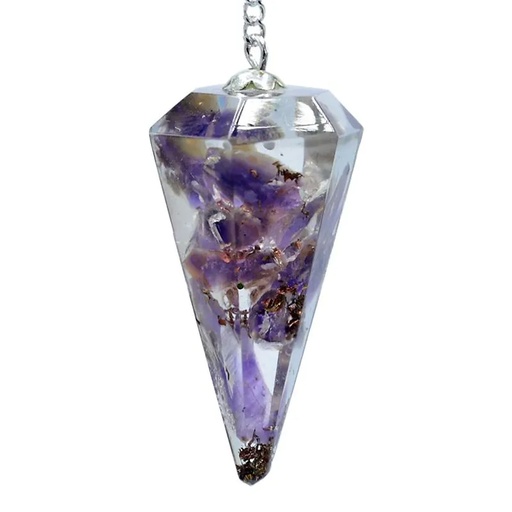 [8719497610617] Orgonite Pendule Améthyste pointe à facette | 11 g; 4 cm