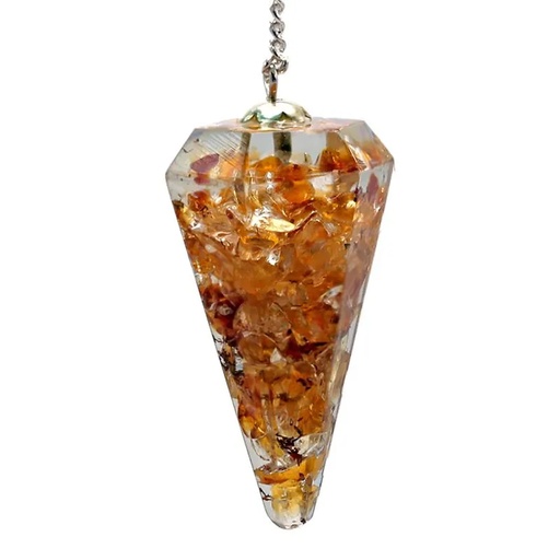 [8719497610624] Orgonite Pendule Citrine pointe à facette | 11 g; 4 cm