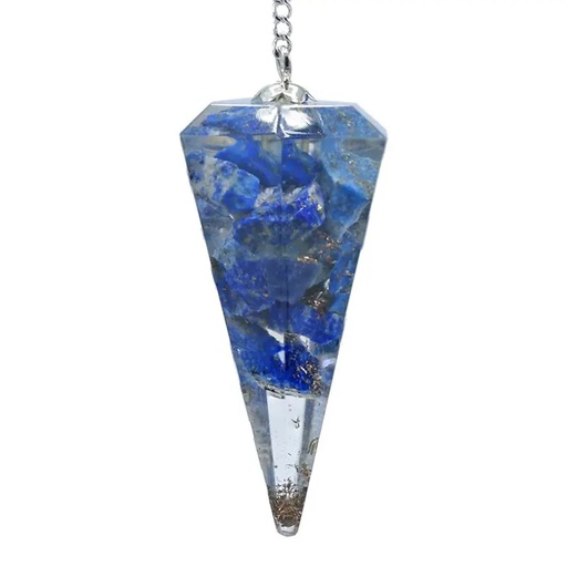 [8719497610631] Orgonite Pendule Lapis Lazuli pointe à facette | 11 g; 4cm