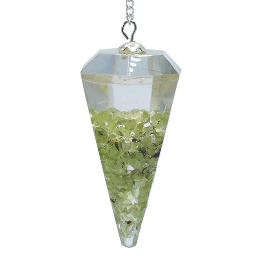 [8719497610648] Orgonite Pendule Péridot pointe à facette | 11 g; 4 cm