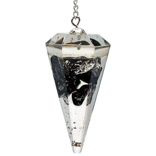 [8719497610662] Orgonite Pendule de Shungite pointe à facette | 11 g; 4 cm