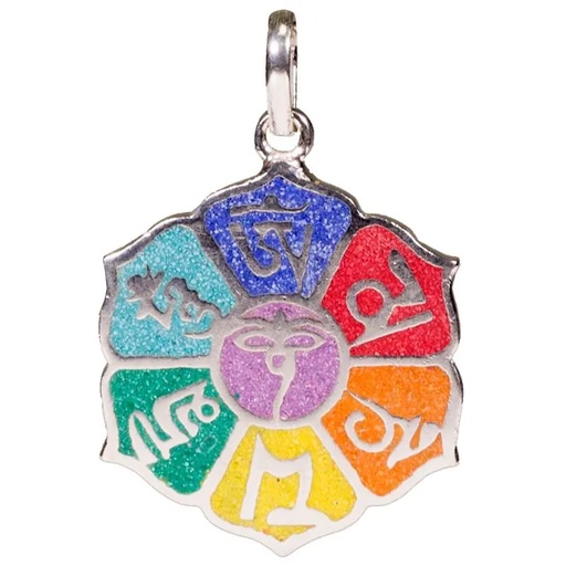 [8719497610839] Pendentif Chakra Om Mani Padme Hum | 3.5 cm