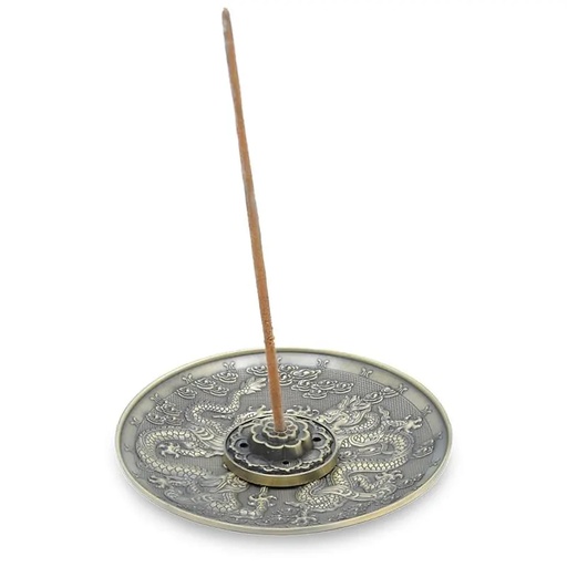 [8719497610907] Brûleur d'encens Dragons couleur bronze | 10x10 cm