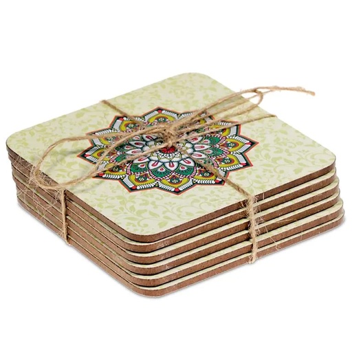 [8719497611171] Sous-verres Mandala vert lot de 6 |184g