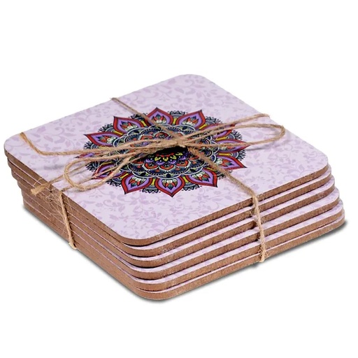 [8719497611188] Sous-verres Mandala violet lot de 6 |152g