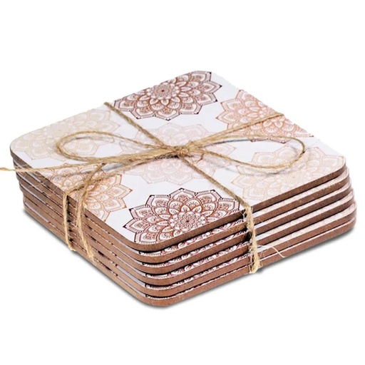 [8719497611201] Sous-verres Mandala rose lot de 6
